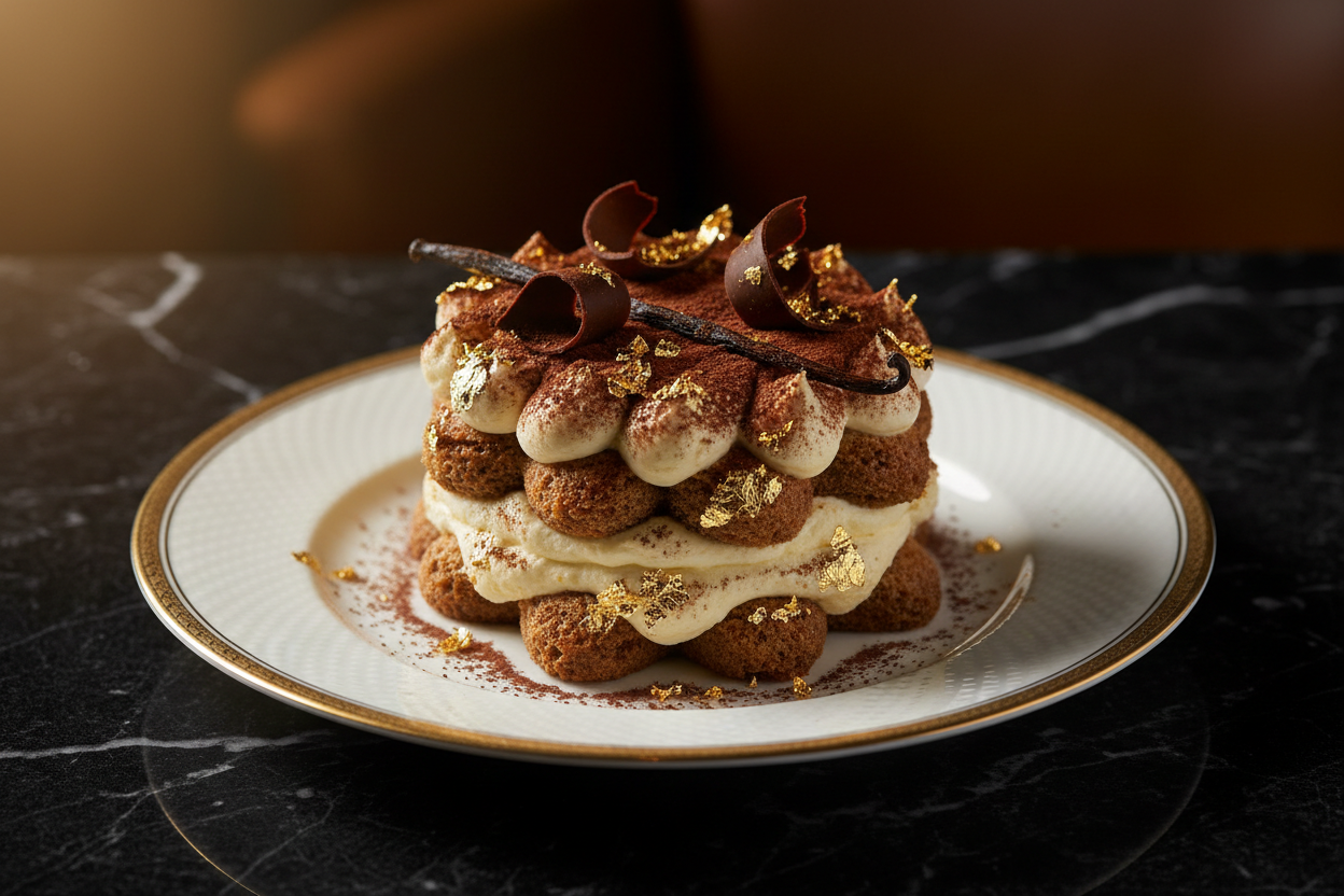 create an eleavated, luxurios tiramisu